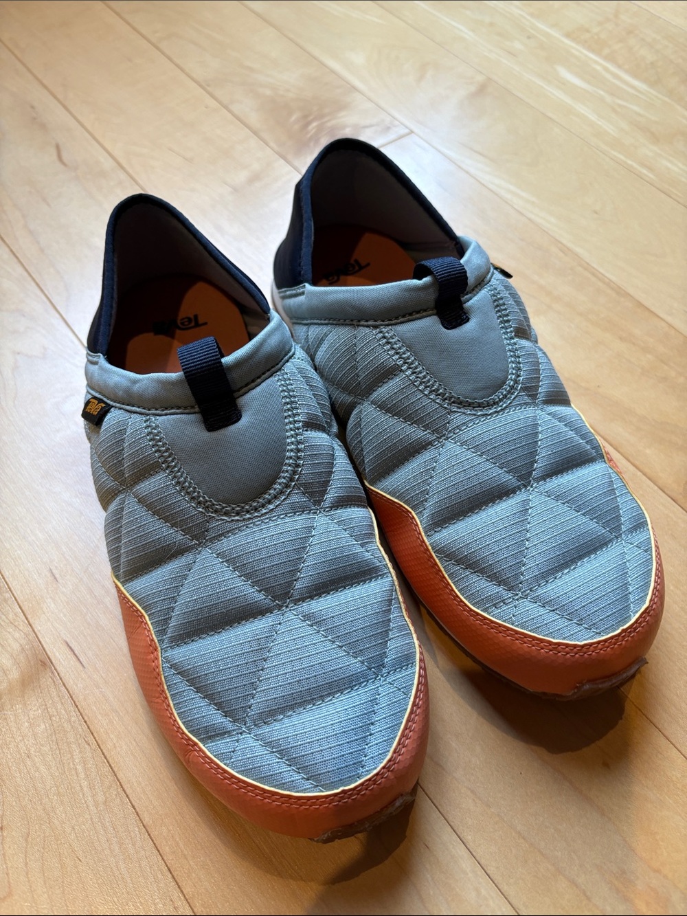 Teva Boys Quilted Slip-On Shoes in Light Gray and Orange